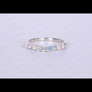 6 1/2in Silver Natural Opal Ring